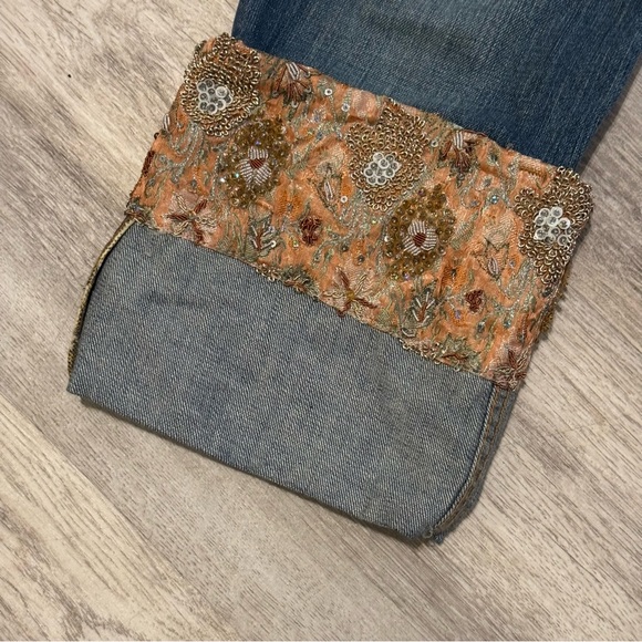 NEW ALLEN B (Schwartz) Embellished Cropped Boho Chic Jeans Size 29 RETAILS $695 - Picture 7 of 12